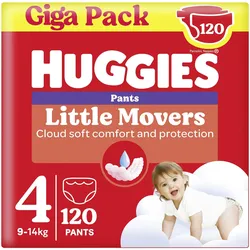 Huggies Little Movers Pants maat 4 30st x 4 120st (Gr. 4, Monatsbox, 120 Stk.)