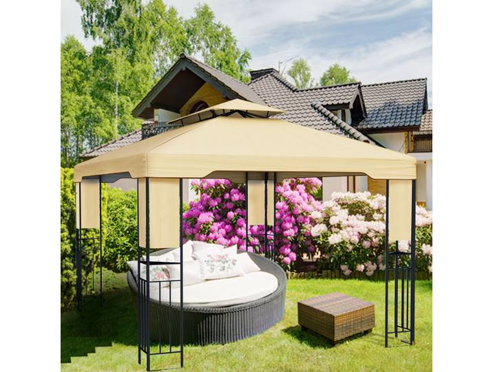 Deluxe Gartenpavillon 4 x 3 m, beige