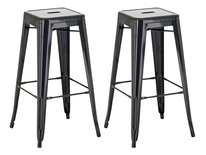 TPFLiving 2er Set Barhocker Joy Metall - Schwarz