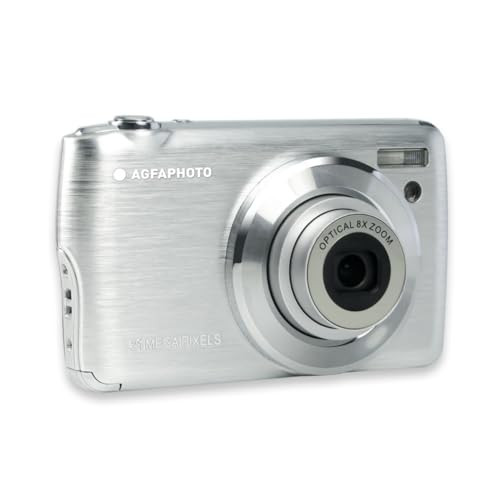 AgfaPhoto Compact DC8200 Digitale Camera, 18 MP, 8x Zoom, Full HD, Grijs/Zilver