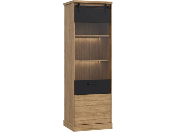 Vitrine Kaszimiro Chene/noir - Basika