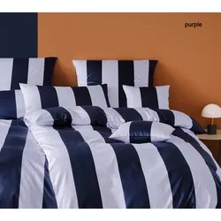 Elegante Mako-Satin Bettwäsche Duo - 155x220 cm + 40x80 cm	purple