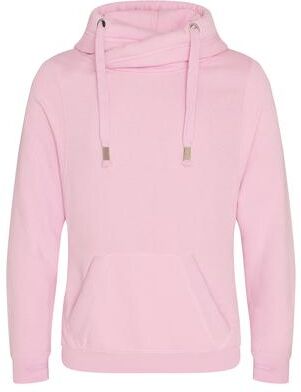 Just Hoods By AWDis JHA021 Cross Neck Hoodie in Baby Pink size 2XL   Ringspun Cotton