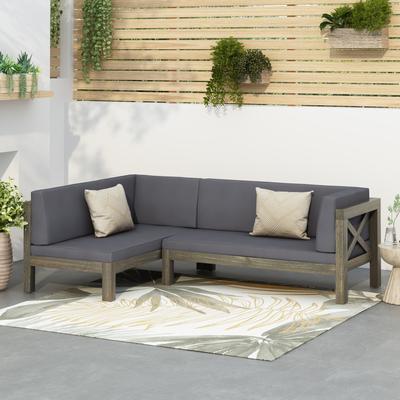 Clihome Modern X Back Right Corner Bench Sofa(Set of 2)