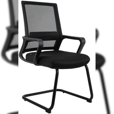 DELUKE Besucherstuhl SOFIA - Kunststoff Schwarz 58x60x96 cm | Besucherstühle Konferenzstuhl Wartezimmerstuhl Bürostühle Bürostuhl Konferenzraum Wartezimmer
