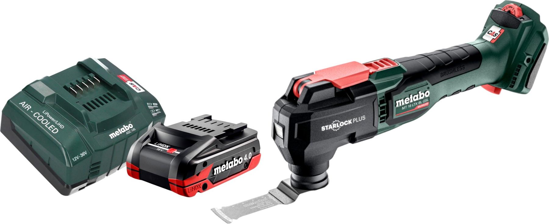 Metabo MT 18 LTX BL QSL Akku Multitool 18 V Brushless Starlock Plus + 1x LiHDX Akku 4,0 Ah + Ladegerät