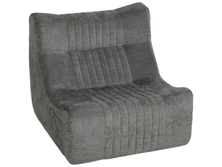 Canapé paresseux - chaise de sol - HOMCOM - à silhouette papillon avec poches latérales -chenille - 80x90x76cm - gris châtaigne