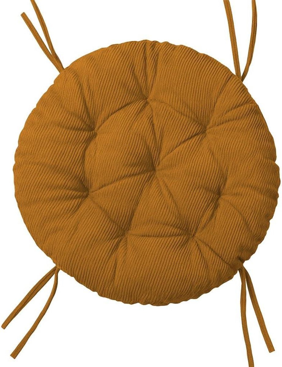 Papasan stoelkussen Ronde zitmat Honing corduroy 50 cm