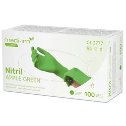100 `Medi-Inn® Classic` Handschuhe, Nitril puderfrei apfelgrün `Nitril Apple Green` Größe XS