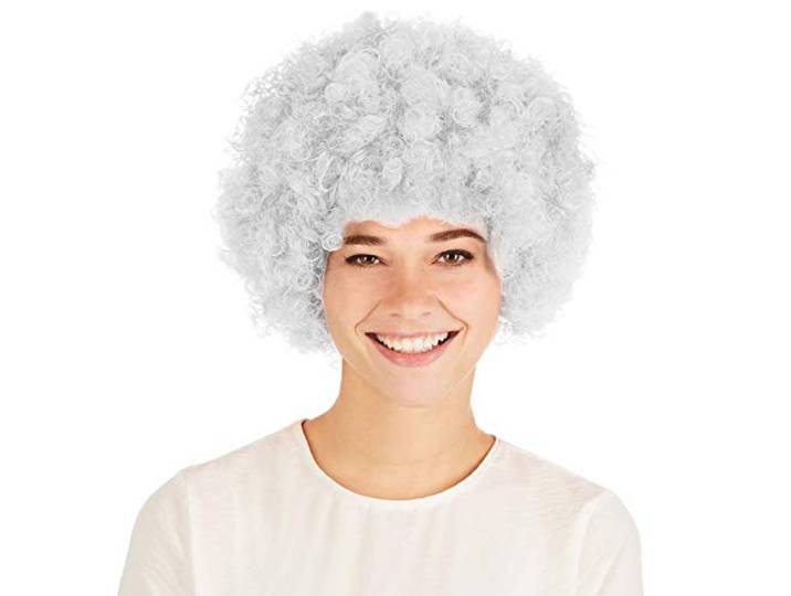 Dressforfun pruik clown Afro - Wit