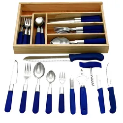 GRÄWE 37-teiliges Starter-Set mit blauen Griffen, Serie MILANO