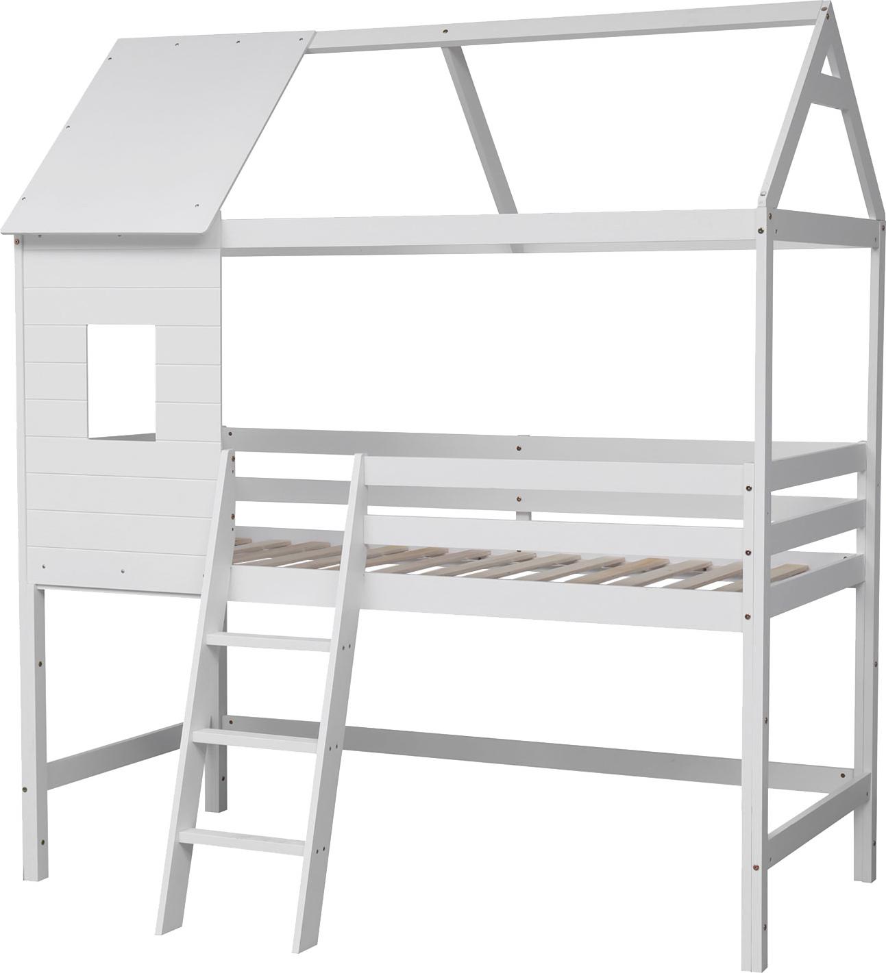Mezzanine-Hüttenbett für Kinder 190x90cm weiß MARGOT