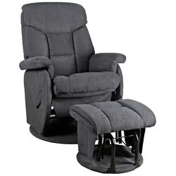 Stillstuhl mit Hocker Luna Stoff Grau