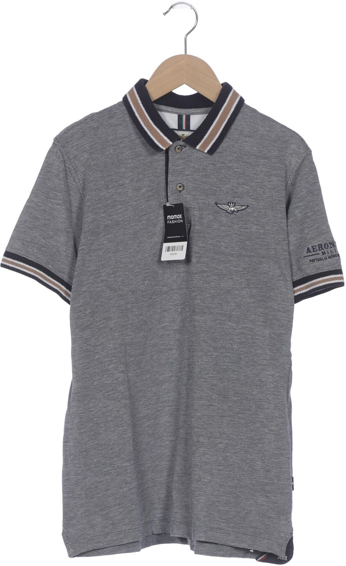 Aeronautica Militare Herren Poloshirt, Grau, Gr. S, Baumwolle - Second Hand