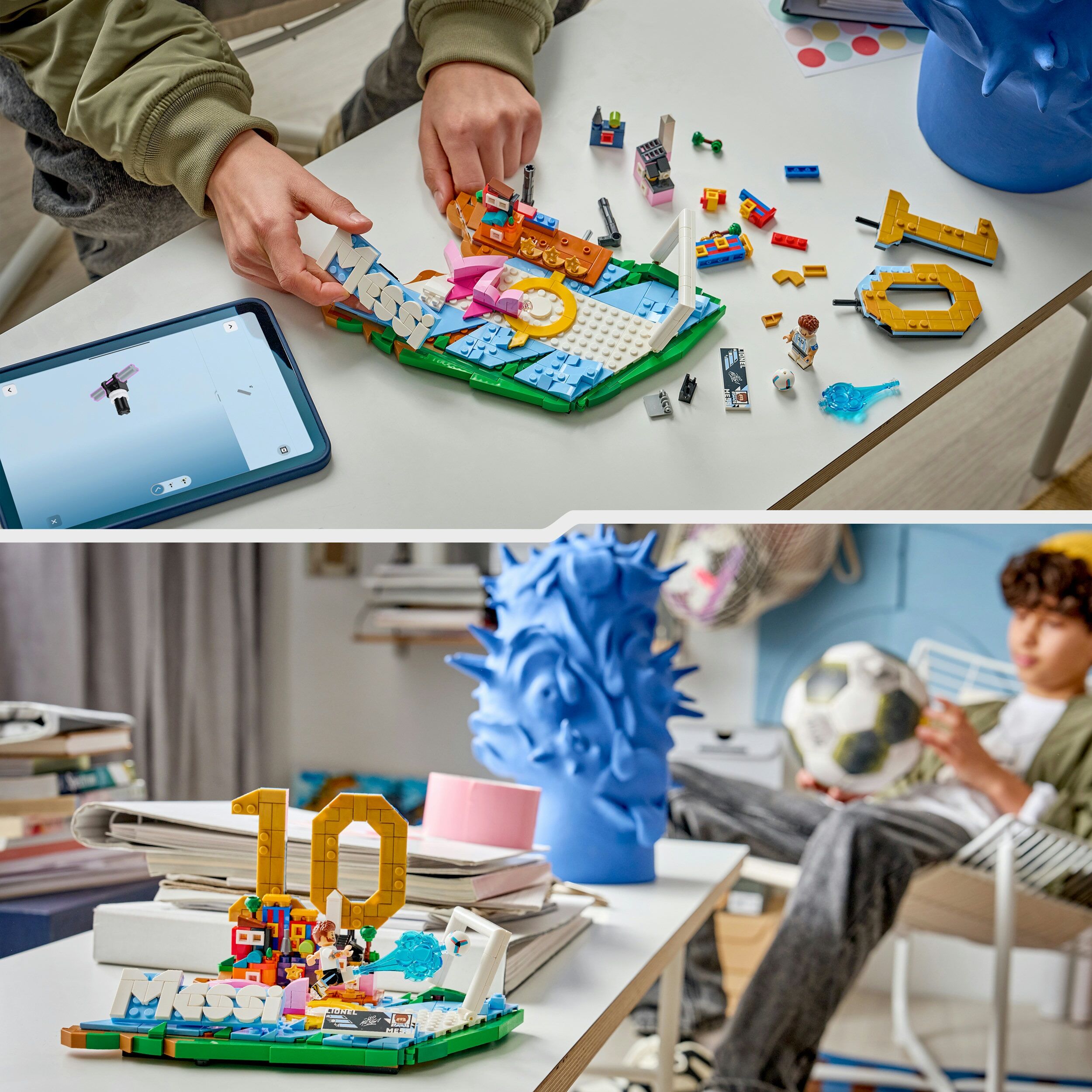Konstruktionsspielsteine LEGO "Lionel Messi – Fußball-Highlights (43011), LEGO Editions Football", bunt, Spielbausteine, Kinder, Kunststoff, Konstruktionsspielsteine