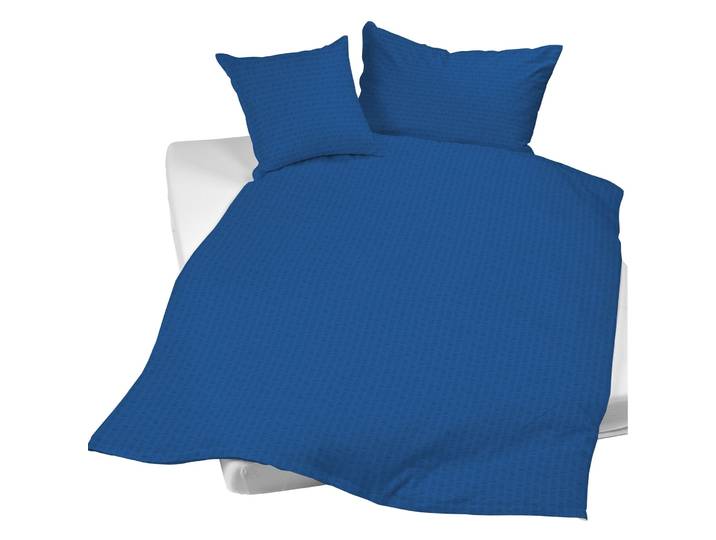 Night Fashion Duvetbezug Edi blau Einfarbig Baumwolle 240 x 240 cm - Duvetbezug