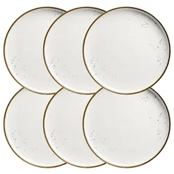 MÄSER Teller flach 27 cm Weiss mit blauen Punkten 6er Set, PINTAR Blaue Punkte, 594061