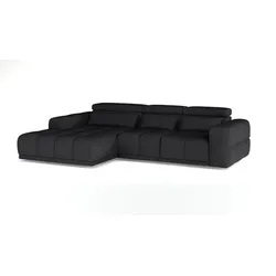 Ecksofa Panama Stoff Schwarz