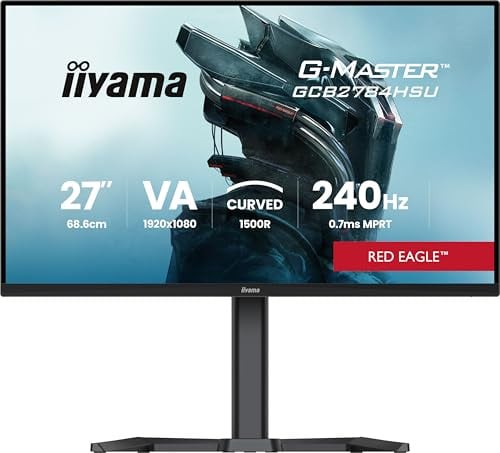 iiyama G-Master Red Eagle GCB2784HSU-B1 Curved Gaming Monitor, 27 inch, 68,6 cm, Full HD, 240Hz, VA-paneel, Zwart