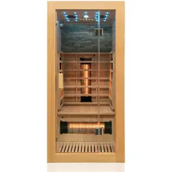 Dewello® Infrarotkabine MILTON 90x90cm inkl. 4 Vollspektrumstrahler, Bodenstrahler, 1 Person, LED   Infrarotsauna