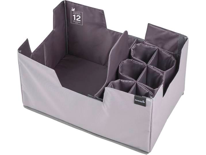 Faltbox KEEEPER neo, faltbarer Einkaufsorganizer für Klappboxen , grau (graphite), B:47cm H:26,5cm T:31,5cm, Polyethylenterephthalat (PET), Aufbewahrungsboxen, Faltbox, aus recycelten PET-Flaschen