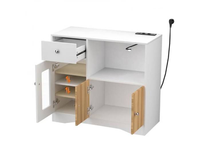 Armoire à vaisselle de cuisine - Meuble de rangement de cuisine - Avec multiprise européenne - 83 x 40 x 80 cm.