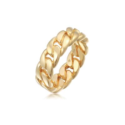 Silberring ELLI "Ring Bandring Chunky Chain Glieder Trend 925 Silber" Gr. 60, gold, Fingerringe, Damen, 60, Silber 925 (Sterlingsilber), Silberring