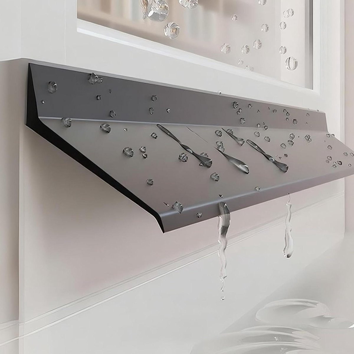 Zelfklevende regen deflector waterkerende strip zwart 3 meter