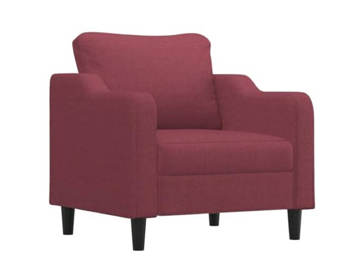 KTHLBRH Sofa-Set, 4-teilig, Weinrot, mit Kissen Polyestergewebe, Metallrahmen, Fußstütze inklusive, 6 Kissen