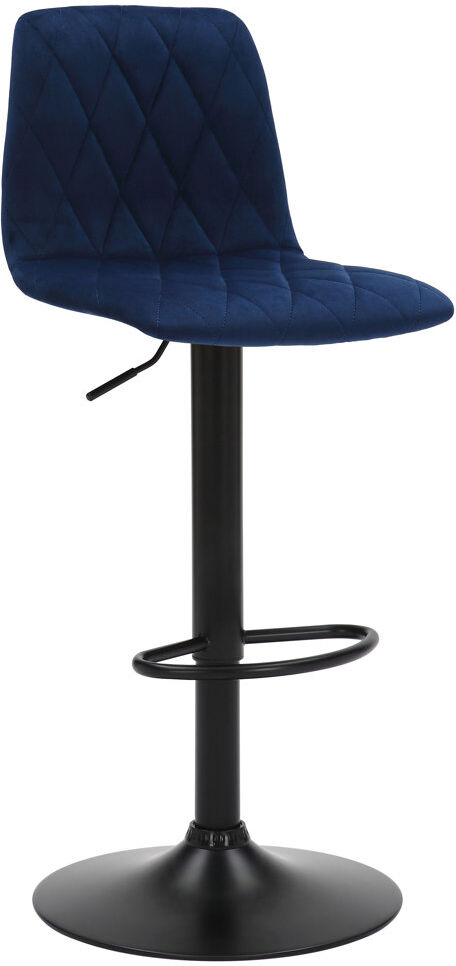 AUSTEN & Co. Lamboro bar stools Swivel Yes Velvet Yes Bar Stool with Steel Frame Blue 41cm W X 37cm D
