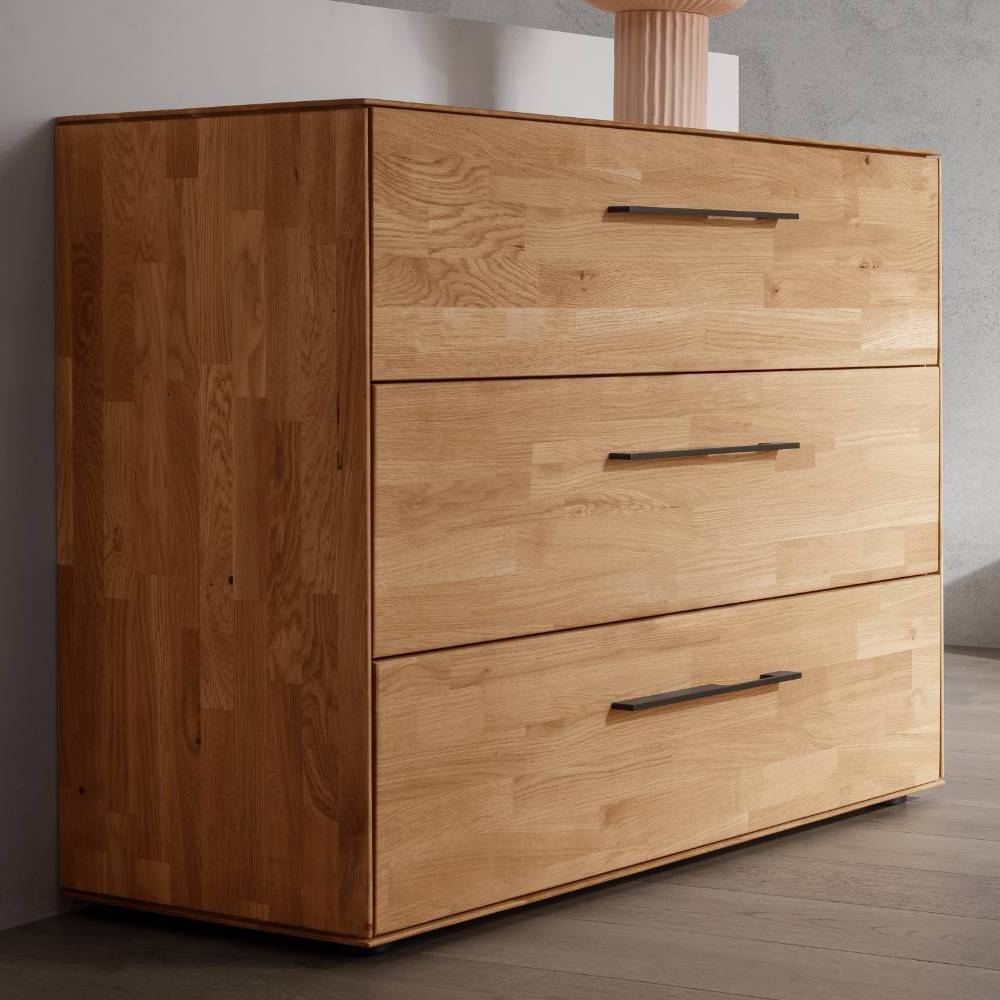 Pharao24.de Massivholzkommode Wohnzimmerkommode 100 cm breit mit Soft Close