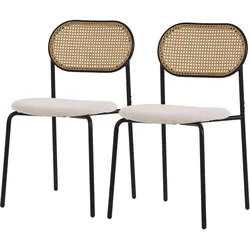 ESSZIMMERSTÜHLE 2ER-SET Beige Rattan