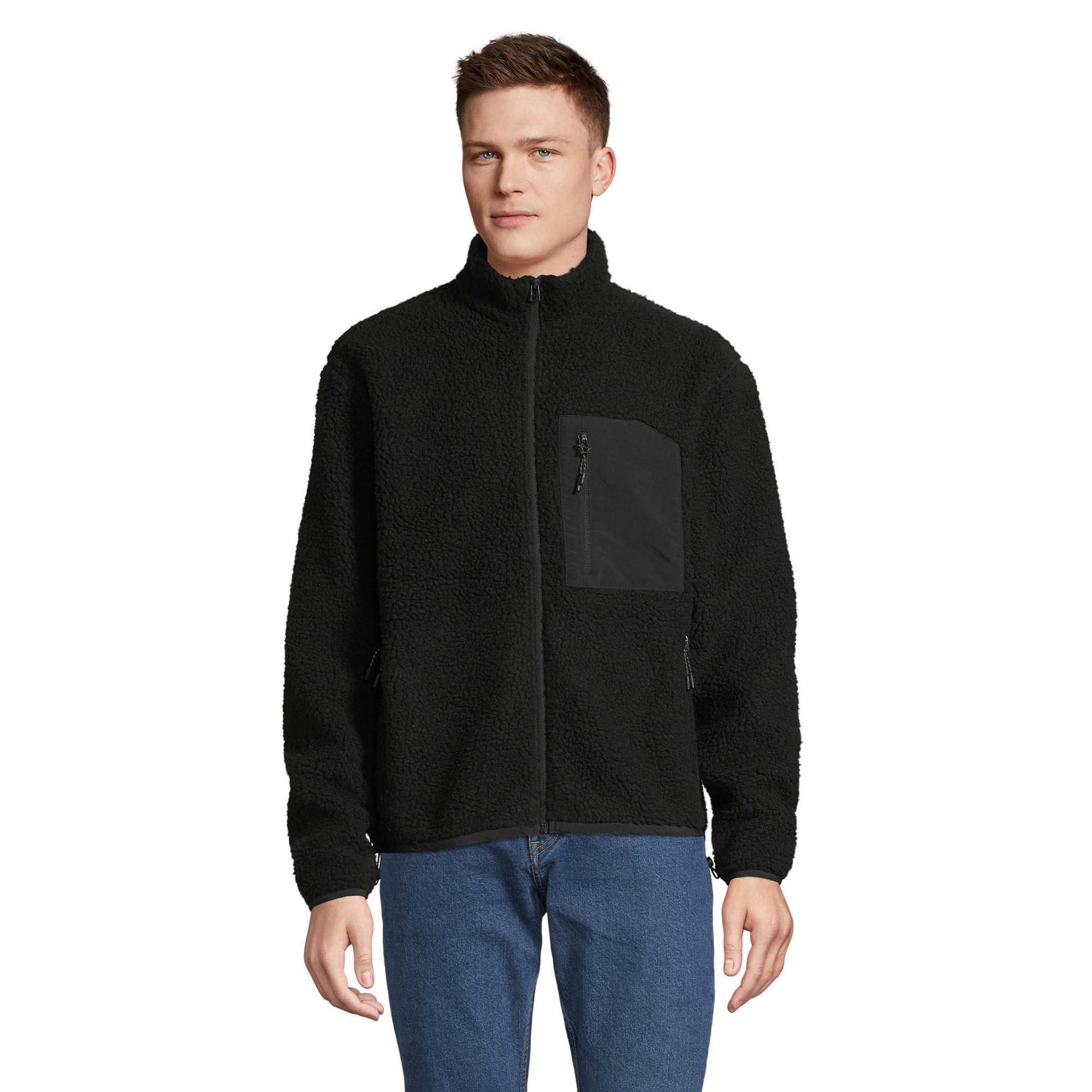 SOLS Fury Sherpa jas voor volwassenen (Koolstof Grijs/Zwart)
