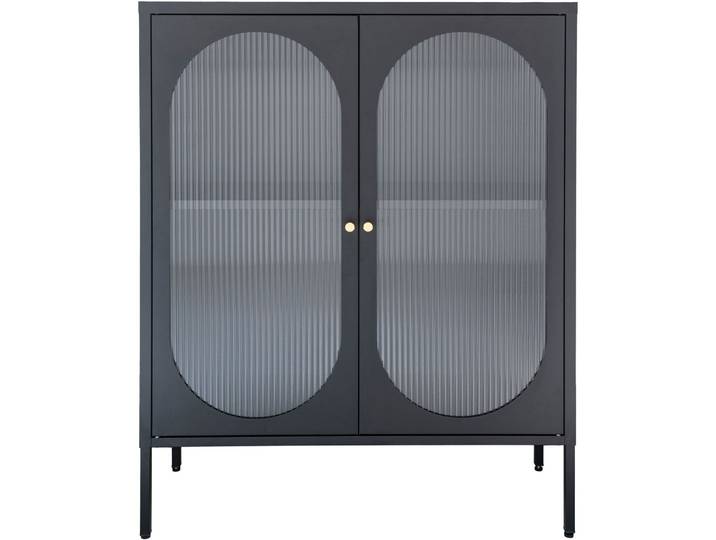 Vitrine Vandor schwarz Stahl/Glas B 90 H 110 cm - Vitrine