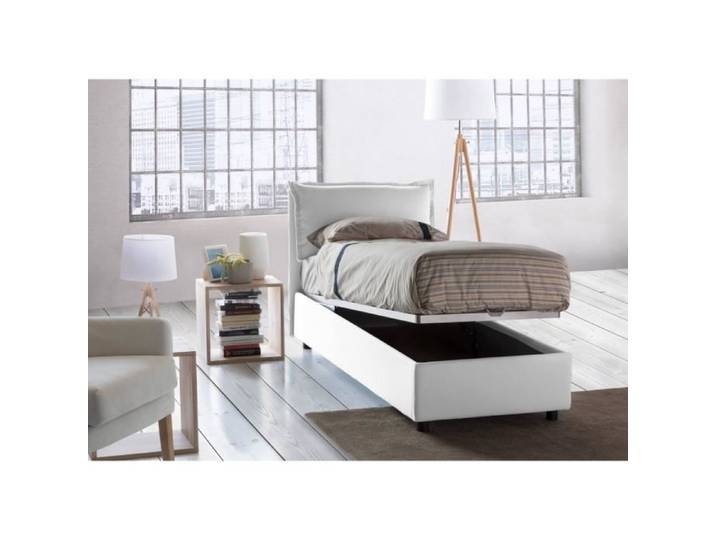 Lit simple Vanessa - DMORA - Ouverture frontale - Blanc
