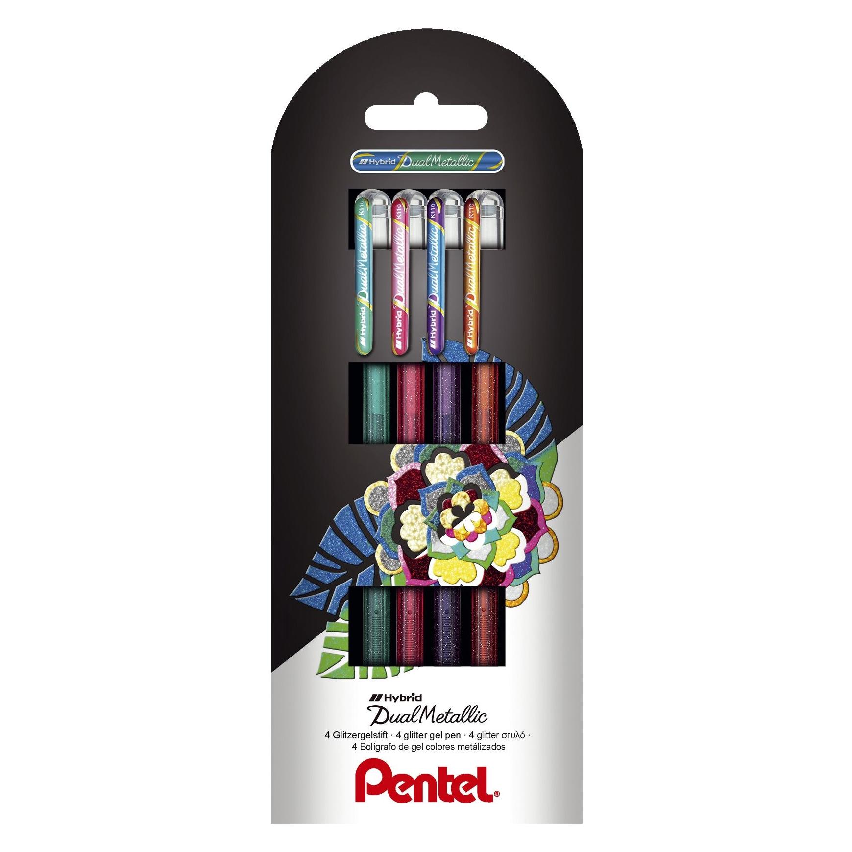 Pentel Dual Metallic Stick Pen Violett (e) (4x) (K110-4COL)