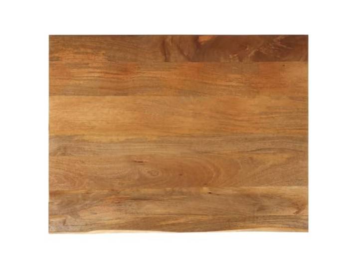 KGFHERENB Tischplatte Massivholz Mango 110x80x3,8 cm Baumkante Eichen-Optik Rustikale Echtholzplatte mit Naturkante für individuelle Selbstbau-Esstische im Wohnzimmer und Essbereich.