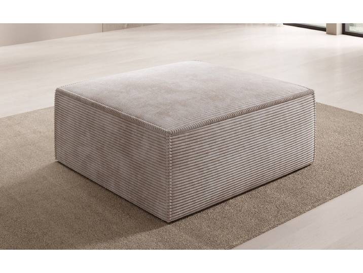 Beistellhocker Lesley in Cord - Beige - Cord - Luxusbetten24