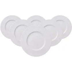 Villeroy & Boch Multipack White Pearl Brotteller - 6 Stück, Teller, Weiss