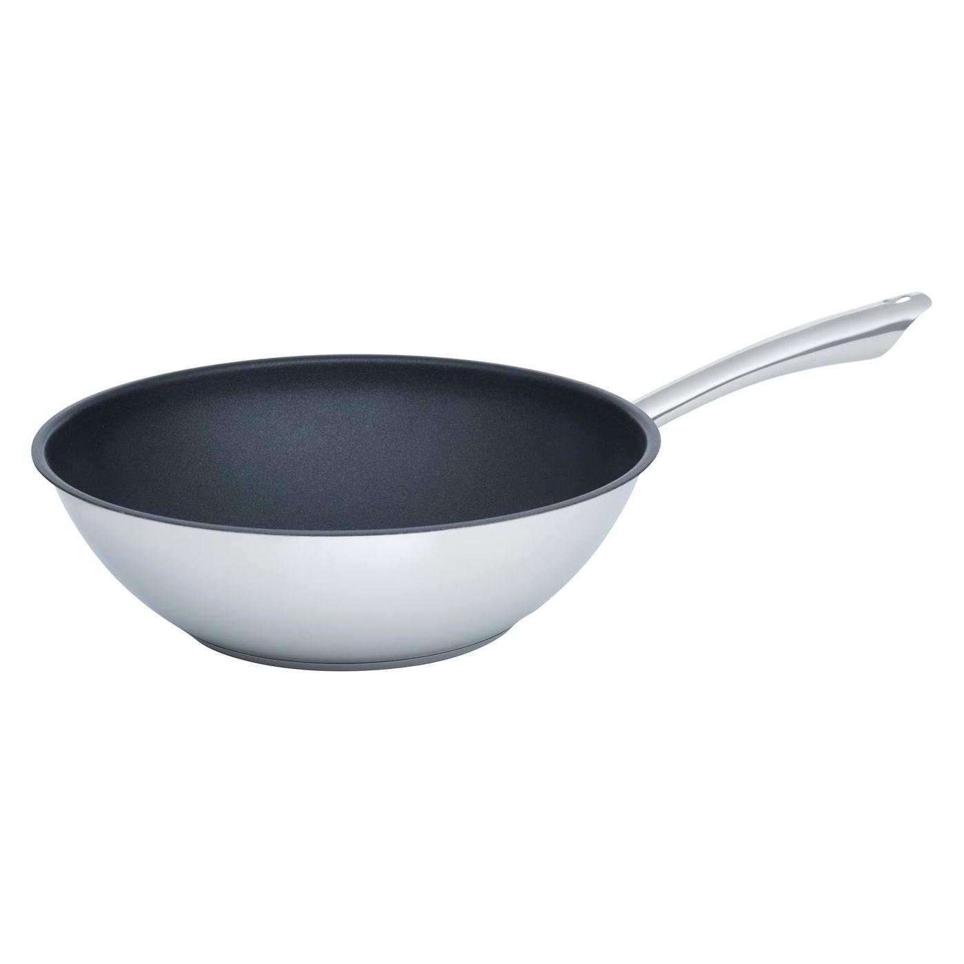 Kelomat Wokpfanne 28cm (Wok Pfanne, Edelstahl, 28 x 8.80 cm) (3429-383)
