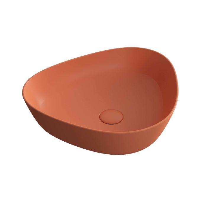 VitrA Plural Aufsatzschale 7812B477-0016 47 x 40 x 13 cm, rote Erde matt, asymmetrisch, ohne Überlauf/Hahnloch