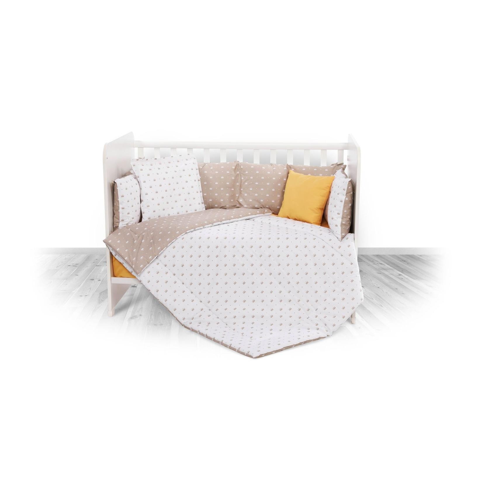 Lorelli Babybettwäsche-Set 5-tlg. Decke 140 x 95 cm Kissen 43 x 35 cm Nestchen Beige Krone