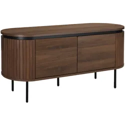 Oviala Business Rechteckiger TV-Schrank mit 2 Türen, L120 cm, dunkler Holzeffekt