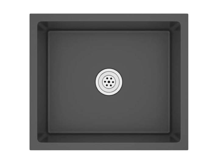 Handgefertigte schwarze Edelstahl-Küchenspüle Satin-Finish, Dämpfungs-Pads, hängende Montage, versenkt und aufsteckbar