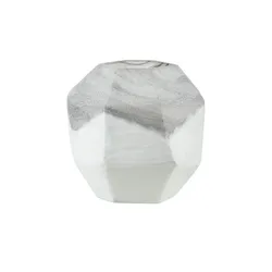 HOME STORY Vase   , weiß , Glas , Maße (cm): B: 18 H: 17 T: 16.0