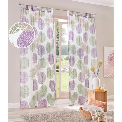 Gardine OTTO HOME "Belem, 1 Stück, Schlaufen, transparent" Gr. 4, beige, B:140cm H:245cm, Voile, Polyester, Gardinen, Gardine, 1 oder 2 Schals, Vorhang, Fertiggardine, Kreise