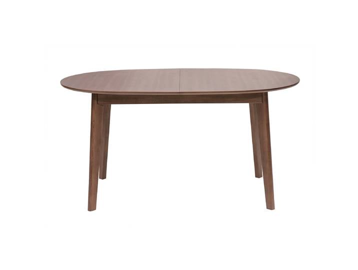Table à manger ovale extensible avec rallonges intégrées en bois foncé noyer L150-200 cm ANSEL