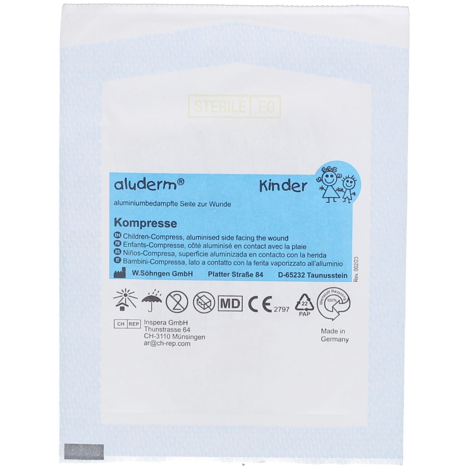 Aluderm Kinder Kompressen 6x6 cm 1 St