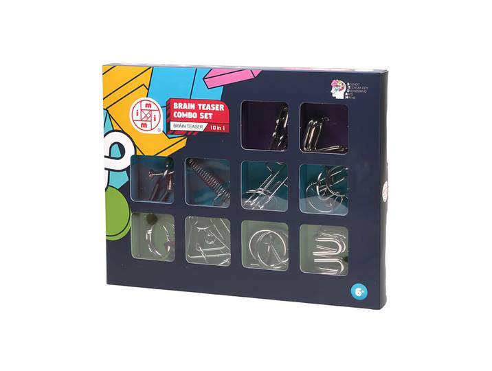 MIMI Jouets éducatifs Ensemble de casse-tête en métal 10 en 1 Jouets de logique avec anneaux Exerce les mains et le cerveau Cadeaux d'anniversaire pour tous les âges