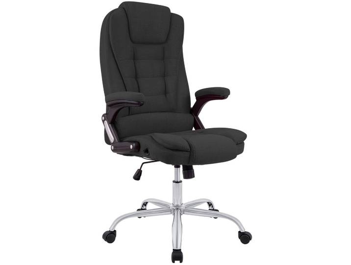 CLP Chefsessel Stoff Dunkelgrau, Metall, 69.5x113x78 cm, Büromöbel, Bürostühle, Chefsessel